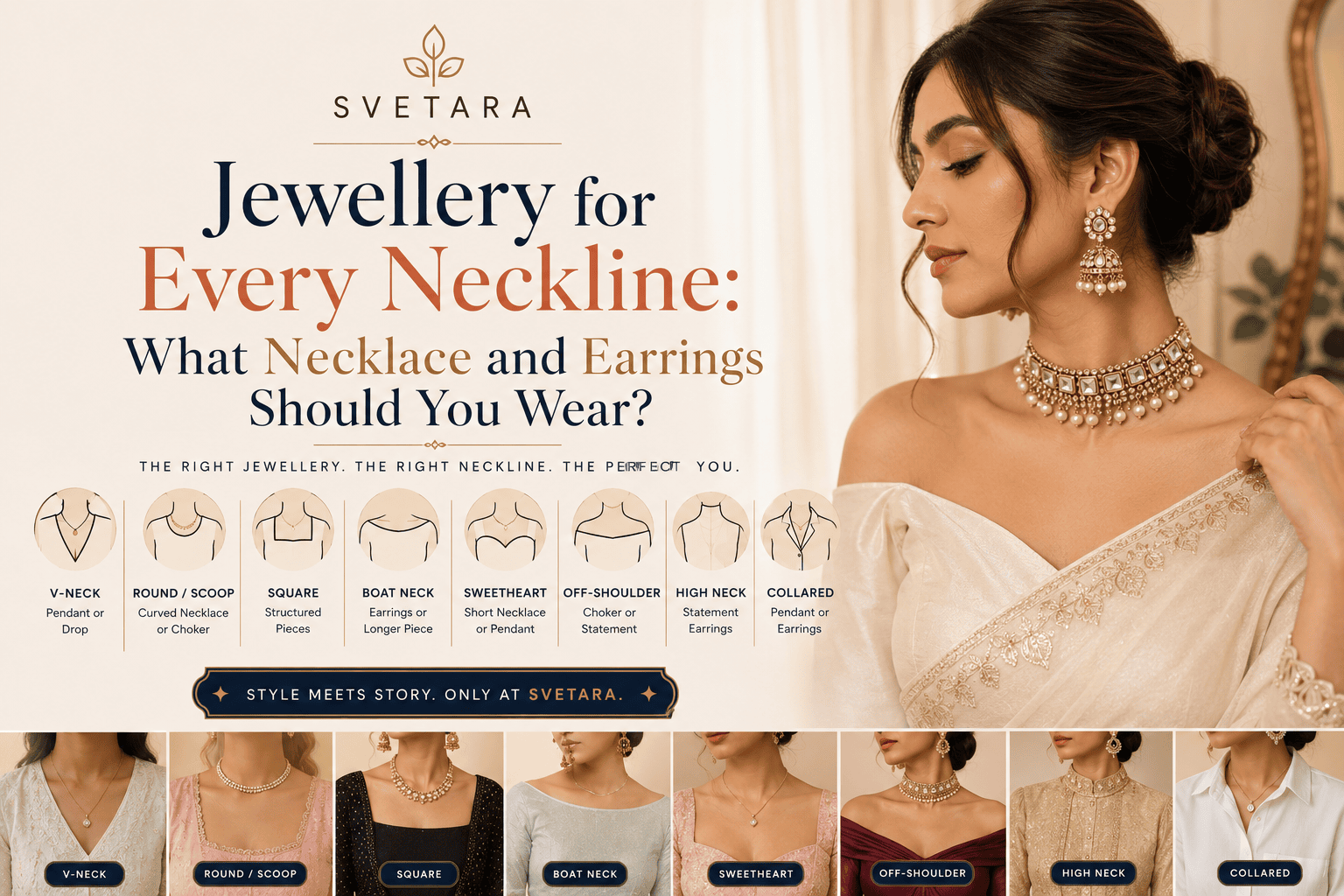 Jewellery for Every Neckline: What Necklace and Earrings Should You Wear?